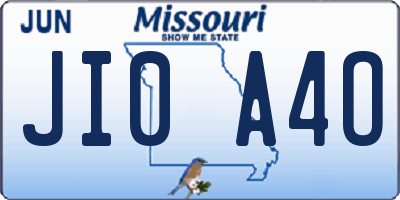 MO license plate JI0A4O