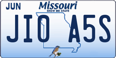 MO license plate JI0A5S