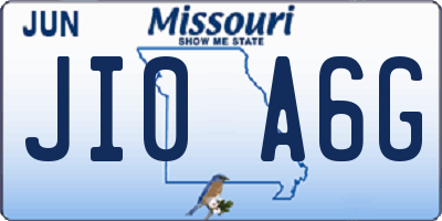 MO license plate JI0A6G