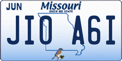 MO license plate JI0A6I