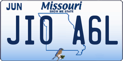 MO license plate JI0A6L