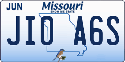 MO license plate JI0A6S