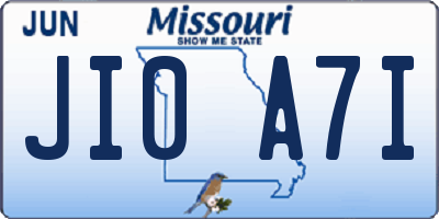 MO license plate JI0A7I
