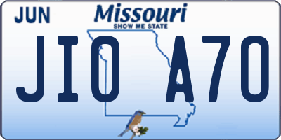MO license plate JI0A7O
