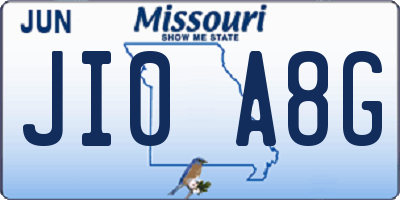 MO license plate JI0A8G
