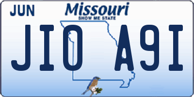 MO license plate JI0A9I