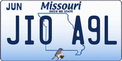 MO license plate JI0A9L
