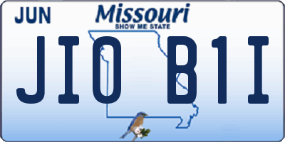 MO license plate JI0B1I
