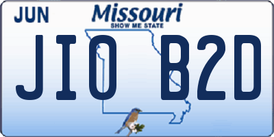 MO license plate JI0B2D