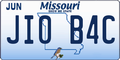 MO license plate JI0B4C