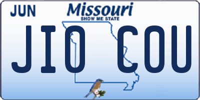 MO license plate JI0C0U