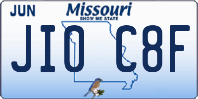MO license plate JI0C8F