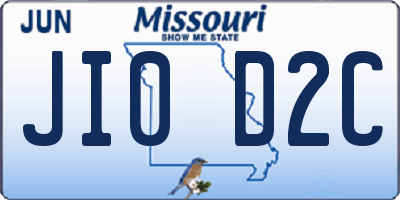 MO license plate JI0D2C