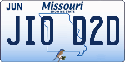 MO license plate JI0D2D