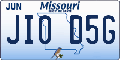 MO license plate JI0D5G