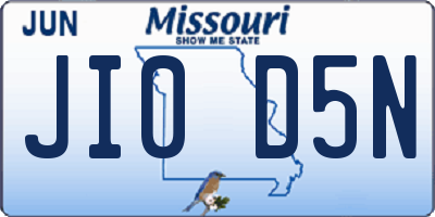 MO license plate JI0D5N