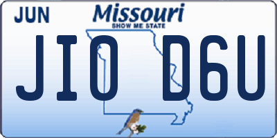 MO license plate JI0D6U