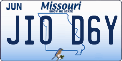 MO license plate JI0D6Y