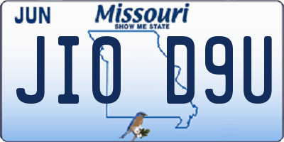 MO license plate JI0D9U