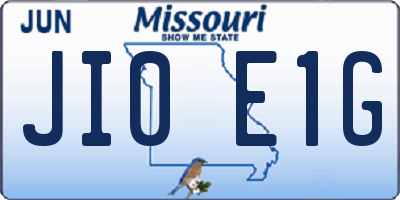 MO license plate JI0E1G