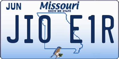 MO license plate JI0E1R