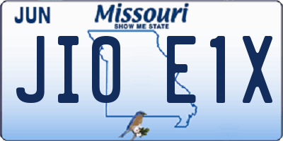 MO license plate JI0E1X