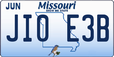 MO license plate JI0E3B