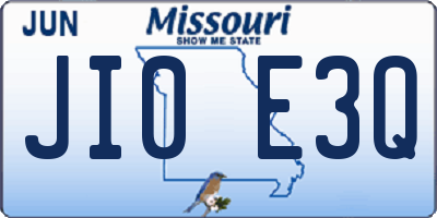 MO license plate JI0E3Q