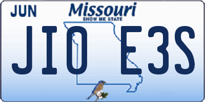 MO license plate JI0E3S