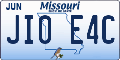 MO license plate JI0E4C