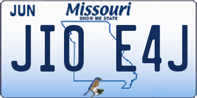 MO license plate JI0E4J