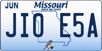 MO license plate JI0E5A