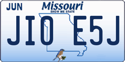 MO license plate JI0E5J