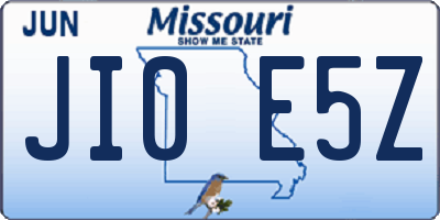 MO license plate JI0E5Z