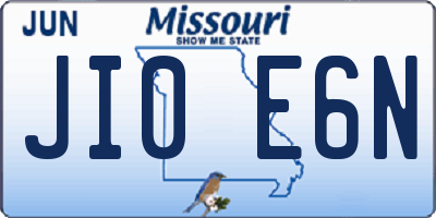 MO license plate JI0E6N