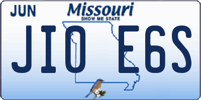 MO license plate JI0E6S