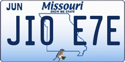 MO license plate JI0E7E