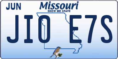 MO license plate JI0E7S