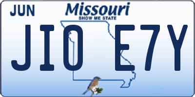 MO license plate JI0E7Y
