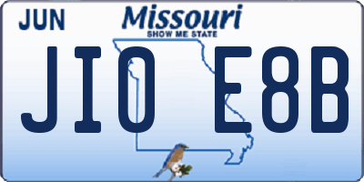 MO license plate JI0E8B