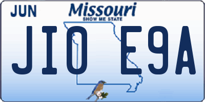 MO license plate JI0E9A