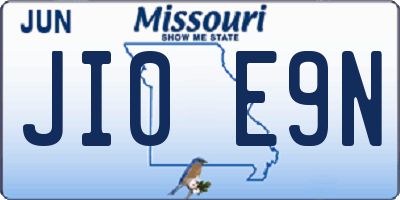 MO license plate JI0E9N
