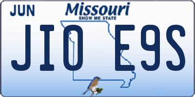 MO license plate JI0E9S