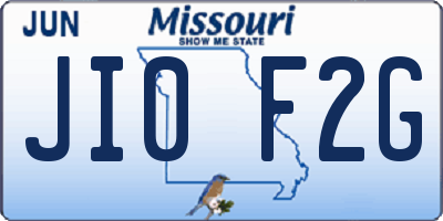 MO license plate JI0F2G