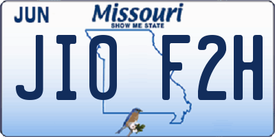 MO license plate JI0F2H