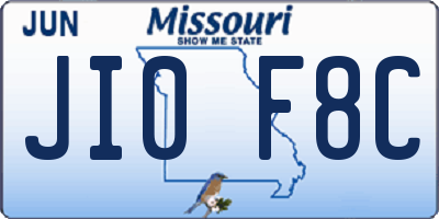 MO license plate JI0F8C