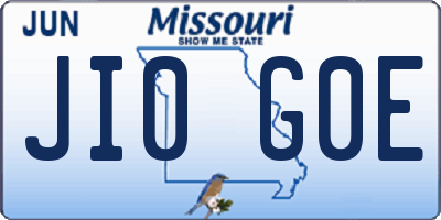 MO license plate JI0G0E