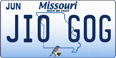 MO license plate JI0G0G