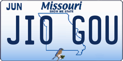 MO license plate JI0G0U