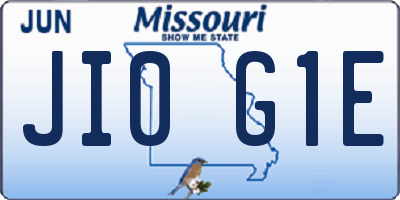 MO license plate JI0G1E